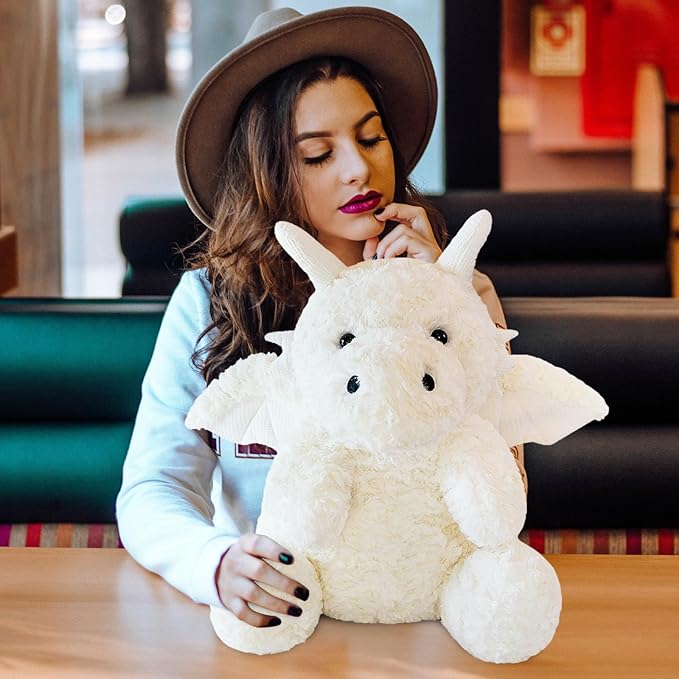 Little Flying Dragon - Cute Stuffed Animal Plush Toy - Adorable Soft Dragons Toy Plushies and Gifts - Perfect Present for Kids (White,16.53in/42cm)