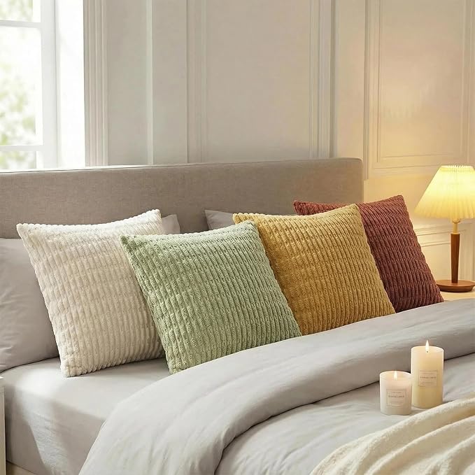 Fancy Homi 4 Packs Decorative Throw Pillow Covers for Living Room Couch Bed, Modern Farmhouse Boho Home Décor Accent Cushion Case, 20" x 20", Fall