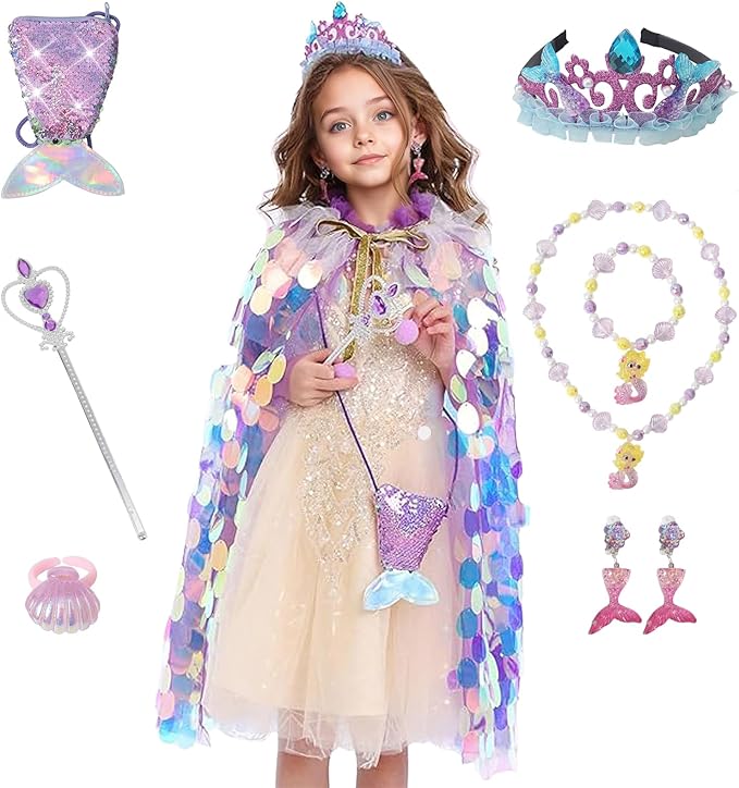 FKKFYY Rainbow Cape Cloak for Girl Princess