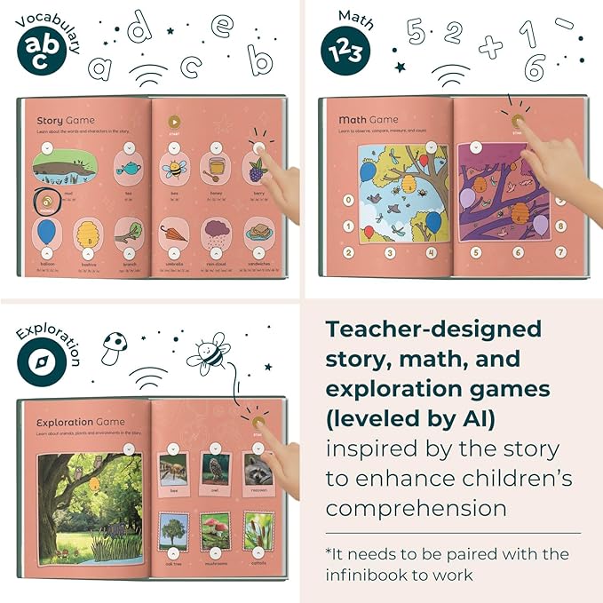 Cali’s Books Winnie-The-Pooh infinibook Reader + Booklet | Storytelling Toy & Audio Book for Kids | Recordable Read-Aloud & Games | Screen-Free Educational Gift for Ages 3-7
