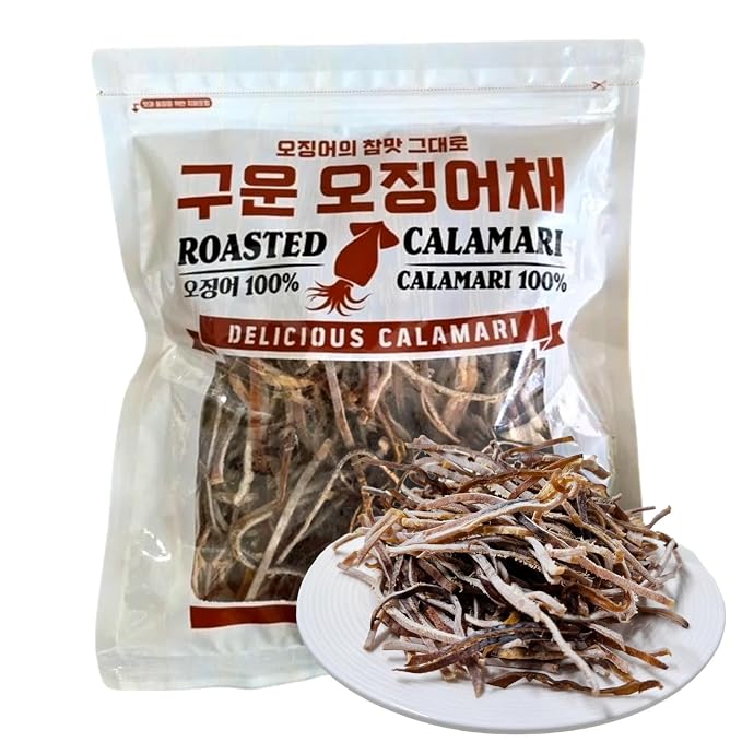Gangwon Roasted Dried Squid Snack, Korean Squid Jerky, 9g Protein, 5.29oz | 100% roasted dried squid · 6 servings per container · Resealable bag · High-protein Korean seafood snack for adults & kids