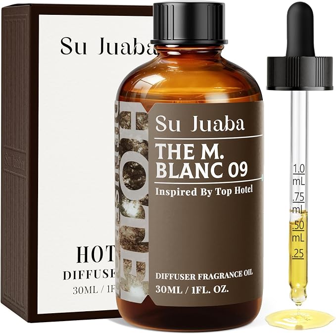 SU JUABA Blanc 09 Diffuser Oil - Inspired by 5 Star Hotel Scent - Magnolia Melon, Luxury Home Fragrance for Aromatherapy, Essential Oils Difffuser, Spray Making, 1Fl Oz