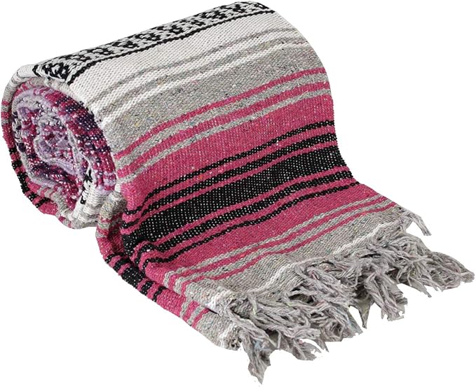 Canyon Creek Authentic Mexican Yoga Falsa Blanket (Pink)