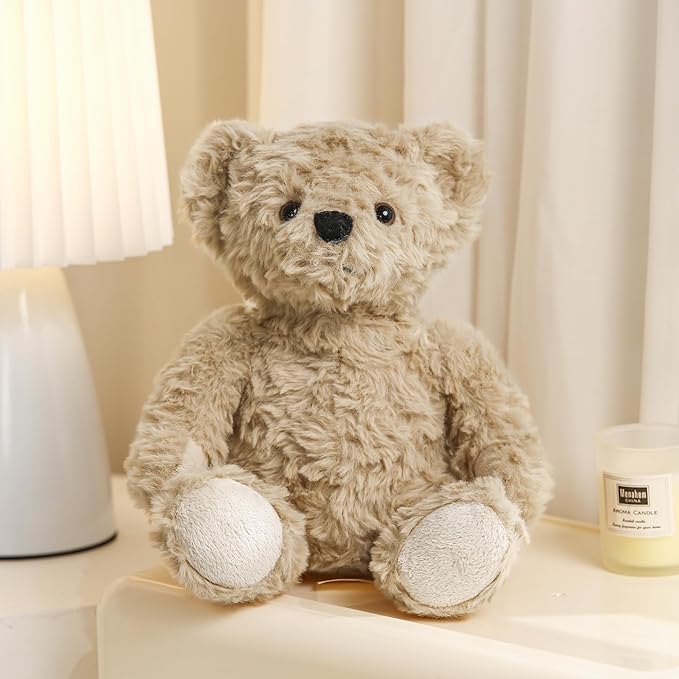 Plushland Classic Teddy Bear Stuffed Animal Plush Toys, Small Brown Plush Bear - Home Party Plushies Decoration, for Kids and Adults - 10 Inches (Curly)
