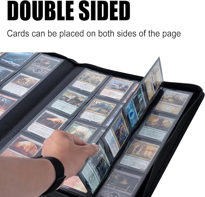 Trading Card Binder for One Piece Cards,16 Pocket with 32 Sleeves up to 1024 Cards One Piece TCG Card Binder,Waterproof Card Storage Book with Sleeves,One Piece for Card Display Case