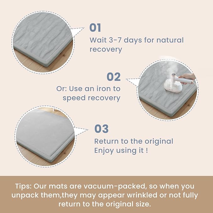 ACOMOPACK Baby Play Mat for Floor 1.3" Thick Memory Foam Play Mat 79"×118" Tummy Time Crawling with Non-slip Bottom for Living Room,Nursery,Soft Velvet Playpen Mats for Kids,Infants（Light Grey）