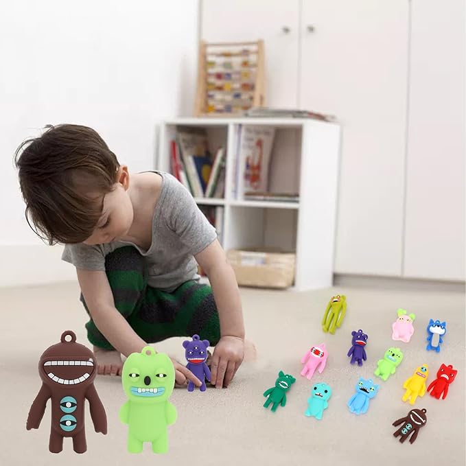 Keychain Accessory,10 Pcs Funny Ugly Monster Action Figures for Kids