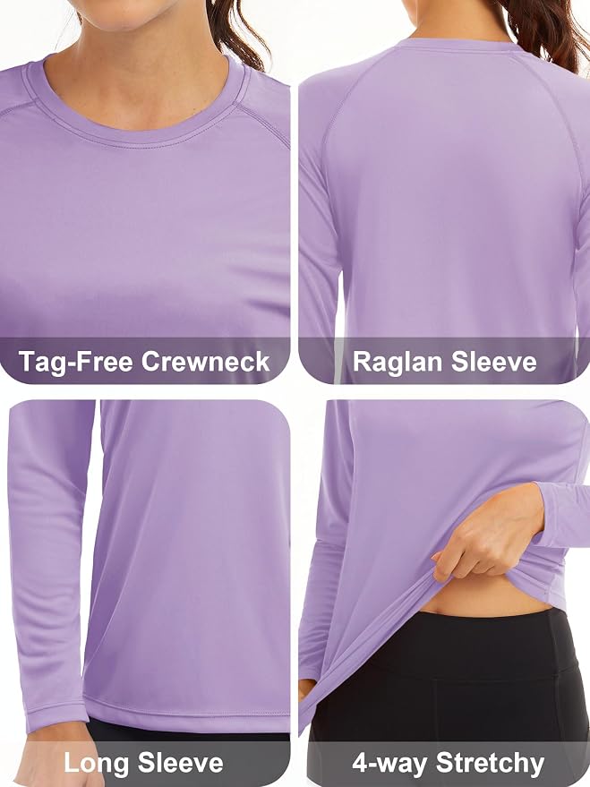 MAGCOMSEN Women's Long Sleeve Shirts UPF 50+ Sun Protection Shirts for Hiking Fishing Workout Rash Guard