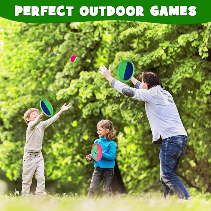 ZMLM Toss Catch Ball Toy Set: Upgraded Kid Outdoor Toy Game Beach Pool Backyard Lawn Sport Activity Fun Outside Indoor Family Toy for Age 3-12 Girl Boy Kid Birthday Summer Gifts
