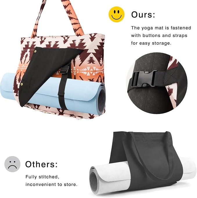 Yoga Mat Bag Yoga Bags and Carriers Fits All Your Stuff Yoga Tote Bag with Zipper Pocket Yoga Mat Carrier Pilates Bag Take in Out Mat Easily