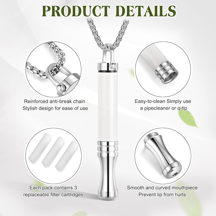 Breathing Necklace, Natural Stone Breathe Free Necklace Classic Shift for Stress Relief, Anxiety Necklace Mindful Breathefree Tool for Calm, Portable Wellness Gift for Adults