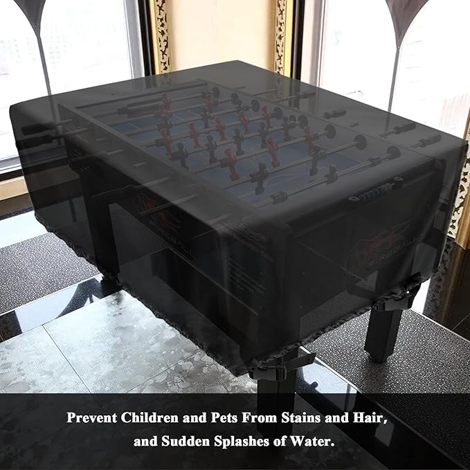 Foosball Table Cover - Waterproof Football Table Cover Soccer Table Covers Outdoor Indoor Foosballs Table Covers - 63"L×45"W×19.5"H, Black