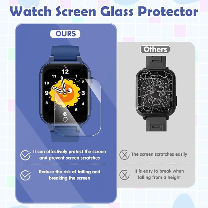 Smart Watch for Kids, with 26 Puzzle Games, Touch Screen, HD Camera, Alarm Clock, Toys for Ages 4-12 Years Old.Birthday Gift for Boys Girls (Blue)