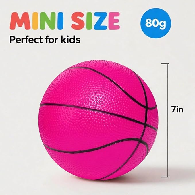 Mini Basketballs 3 Pack - 7inch Small Basketball Size 3 Set with Pump Needle - Ideal for Mini Hoop, Outdoor & Indoor Play - Kids Basketball Party Favors