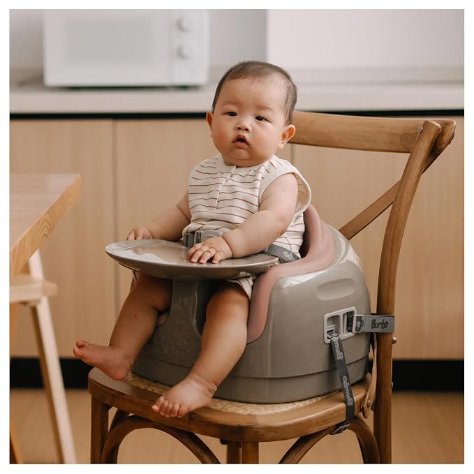 Bumbo 3-in-1 Multi Seat Baby & Toddler Convertible Non-Slip Chair, Breige/Sonoran Rose - Portable Floor Seat, Booster & High Chair w/Activity Tray and Safety Harness for Infants 6-36 Months