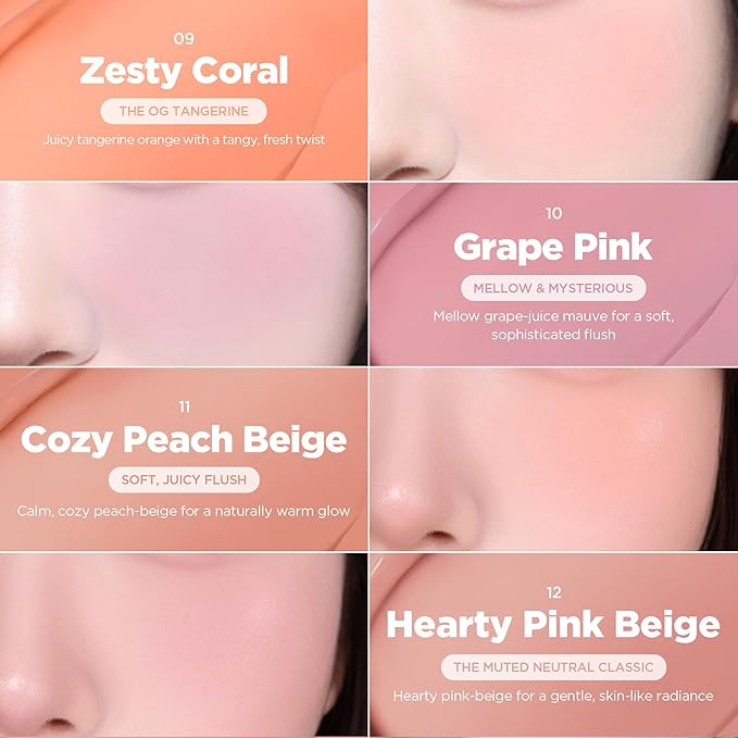 lilybyred Luv Beam Cheek Balm | Heart-Shaped Korean Cream Blush, Semi-Matte Finish, Long-Lasting, Blendable & Buildable, Soft Creamy Texture, Lightweight, Natural Flush, 0.12 oz. (03 Mood Rose)