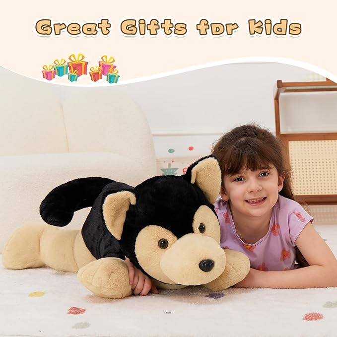 MorisMos 32inch Giant German Shepherd Dog Stuffed Animals, Large Stuffed Dog Plush, Big Puppy Pillow Birthday Gifts Kids Girls Boys