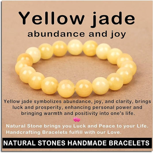 AD Beads Handmade Gemstone Stretch Elastic Bracelet Crystal Healing Reiki Nature's Beauty and Spiritual Essence Unisex