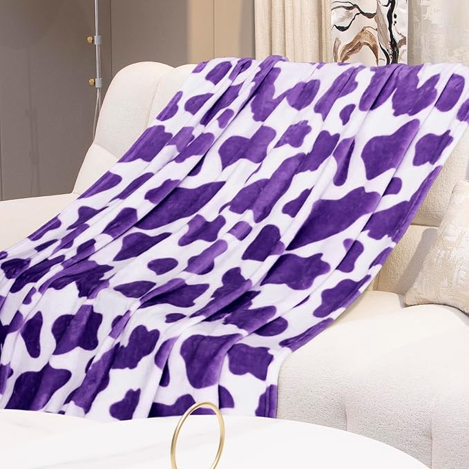 Purple Throw Blanket for Bed, Lavender Soft Fleece Blanket for Women, Girls, Teens | Lightweight Bedding & Couch Accessories, Purple Gifts for Birthday, Holidays 50"x60"