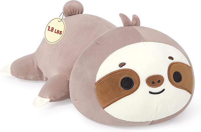 Onsoyours Original Weighted Sloth Plush, Cute 13.8"|1.8 Pound Hugging Sloth Weighted Stuffed Animal, Soft Collectible Plushies Pillow Toy Gift for Kids & Adults
