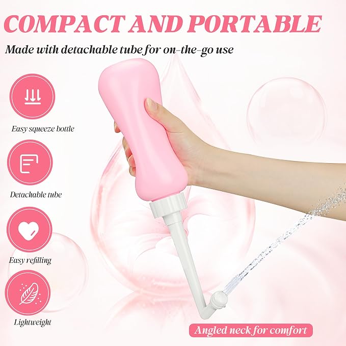 Deepdeem Peri Bottle for Postpartum Care Portable Travel Bidet | Angled Spout Portable Bidet,New Mom Postpartum Essential,Perineal Care,Postpartum Recovery,Perineal Cleanser