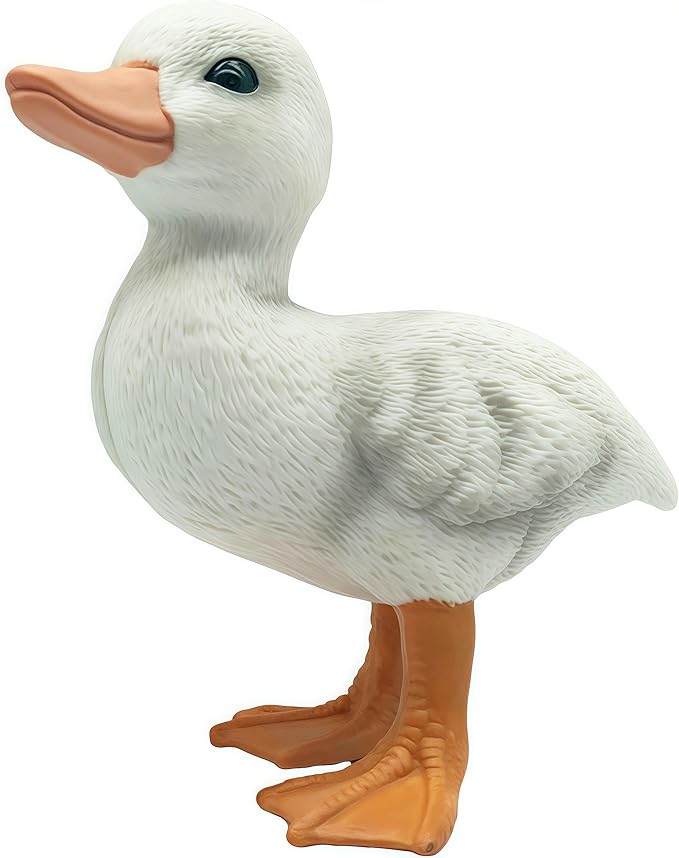 Rubber Ducks Farm Realistic Animal Figurines Duckling Little Duck Animal Figures for Children's Toys Bath Toys and for Party Favors, Gifts, Prizes, Rewards, Giveaways (White)