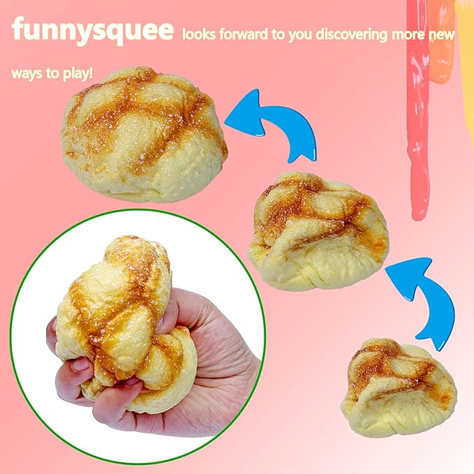 Super Soft Pineapple Bread Slow Rising Squishies Decompression Toys for Kids Birthday Gift,Cute Stress Relief Simulation Food Squishys Scented Squeeze Toy (Pineapple Bread)