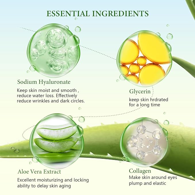 Under Eye Patches, 30 Pairs Aloe Vera Eye Mask for Dark Circles, Puffy Eyes, Wrinkles,Skincare for Women and Men