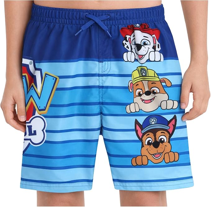 Nickelodeon Boys Swim Trunks - Paw Patrol TMNT Quick Dry Graphic Boys Swim Shorts for Toddler and Little Boy