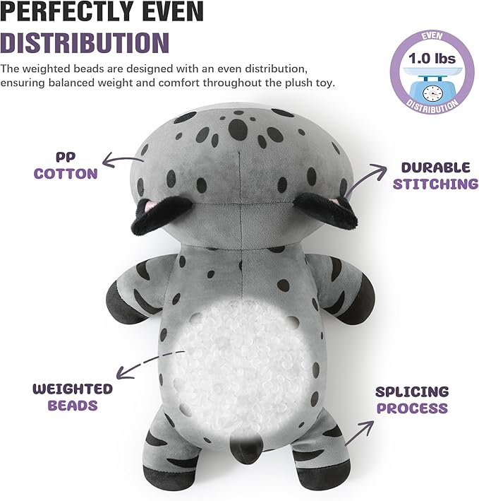 Onsoyours Original Weighted Panther Cat Plush, Cute 9.8"|1.0 lbs Hugging Black Leopard Kitty Weighted Stuffed Animal, Soft Collectible Gift for Kids & Adults