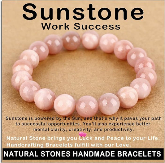 AD Beads Handmade Gemstone Stretch Elastic Bracelet Crystal Healing Reiki Nature's Beauty and Spiritual Essence Unisex