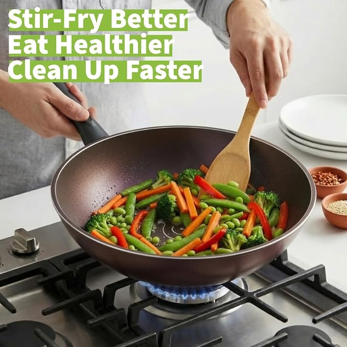 TECHEF - Art Pan 12" Wok/Stir-Fry Pan, Coated 5 times with Teflon Select Non-Stick Coating (PFOA Free) - Made in Korea
