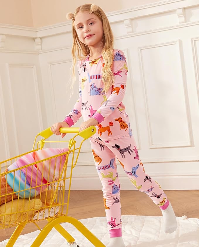 Bamboo Viscose Toddler Girls Kids Pajamas Unicorn Mermaid Pjs Long Sleeve Snug fit 12M-8Y 2pcs Soft Jammies