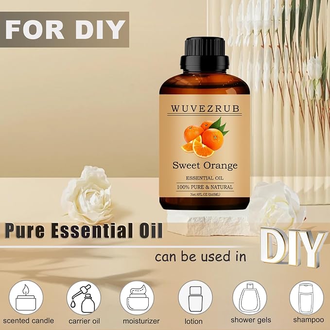 SweetOrange Essential Oils,240ML Pure and Natural Essential Oil for Aromatherapy Diffuser - SweetOrange /8 Fl Oz