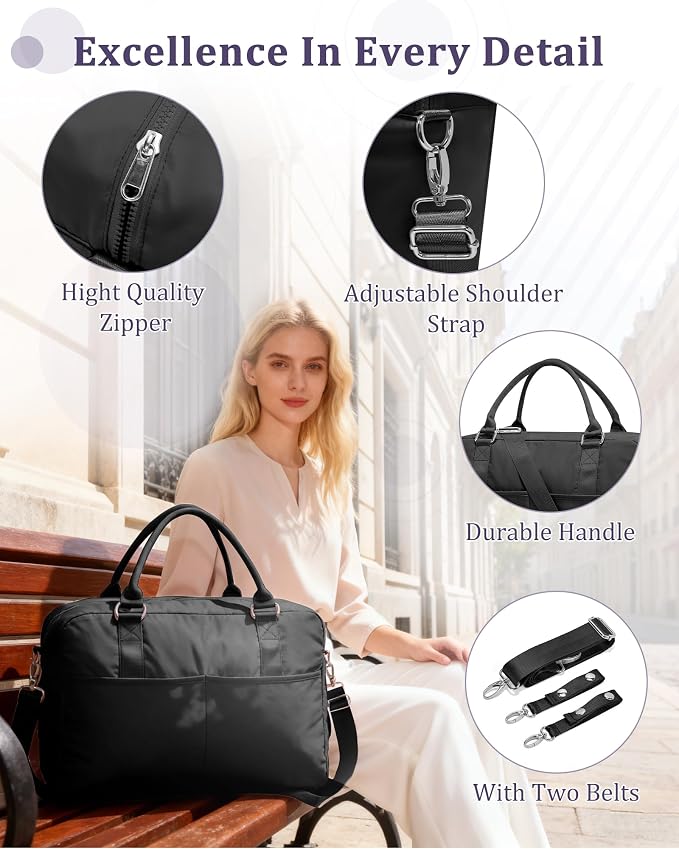 Gym Bag for Women,Travel Duffle Bag for Travel with Wet Pocket Weekender Overnight Carry On Tote Bag Luggage Bag with Trolley Sleeve Personal Item Travel Bag Hospital Diaper Bag Black