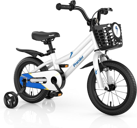 BABY JOY Kids Bike, 12 14 16 18 20 Inch Children Bikes for Boys Girls Teens 3-8 8+ Years w/Training Wheels or Kickstand, Handbrake, Coaster Brake & Removable Basket, Kids Bicycle of Multiple Colors