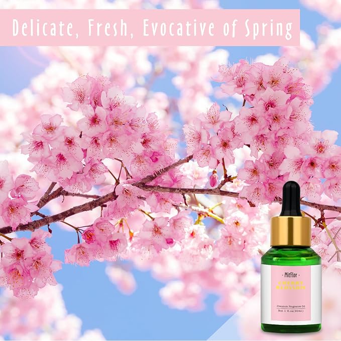 MitFlor Cherry Blossom Fragrance Oil 30ml, for Diffuser, Soap Candle Making | IFRA Certified, Floral Scents