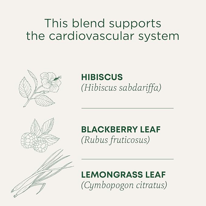 Traditional Medicinals Organic, Hibiscus Tea - Supports Normal Heart Health & Cardiovascular Wellness - Kosher, Non-GMO, Caffeine-Free, Compostable - 16 Tea Bags (Pack of 2)