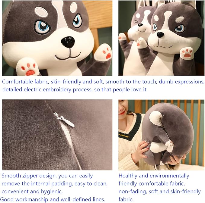 Long Husky Dog Stuffed Animals 26 Inch Dog Plush Toys Puppy Plushies Super Soft Cute Cuddly Sleep Hugging Pillow Cushion Stuff Dolls Birthday Gift for Child Kids Boys Girls Room Decor, 26Inches