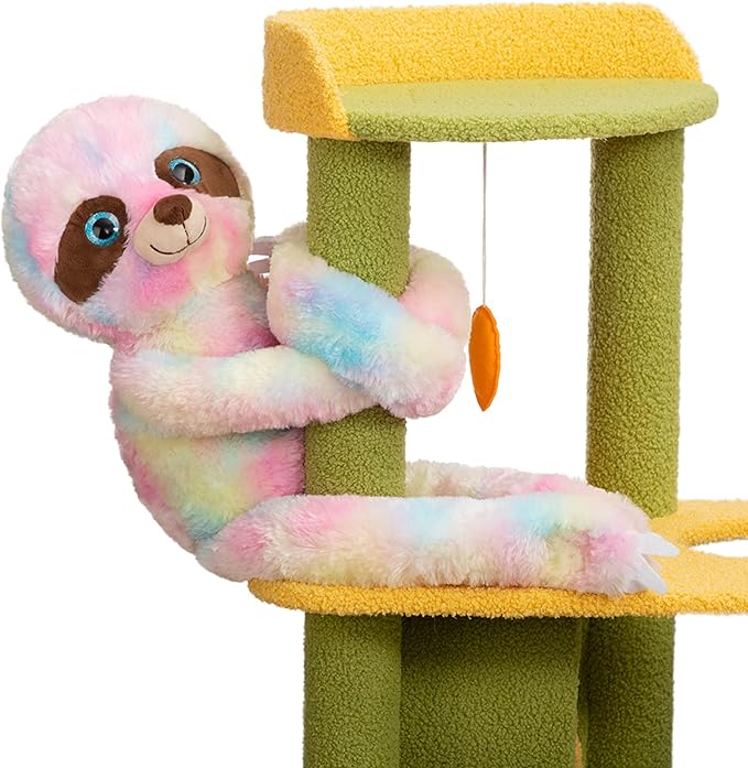 Hanging Rainbow Sloth Plush Toy Cute Stuffed Animals Gift for Kids Grandchildren Girlfriend Multi-Color 35 inch