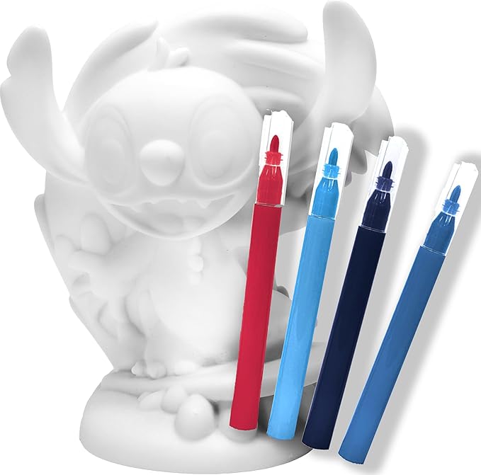 Tara Toy Disney Stitch Design A Vinyl Surfing Edition DIY Coloring Craft Set with Washable Markers Creative Toy for Ages 4+ Official Product
