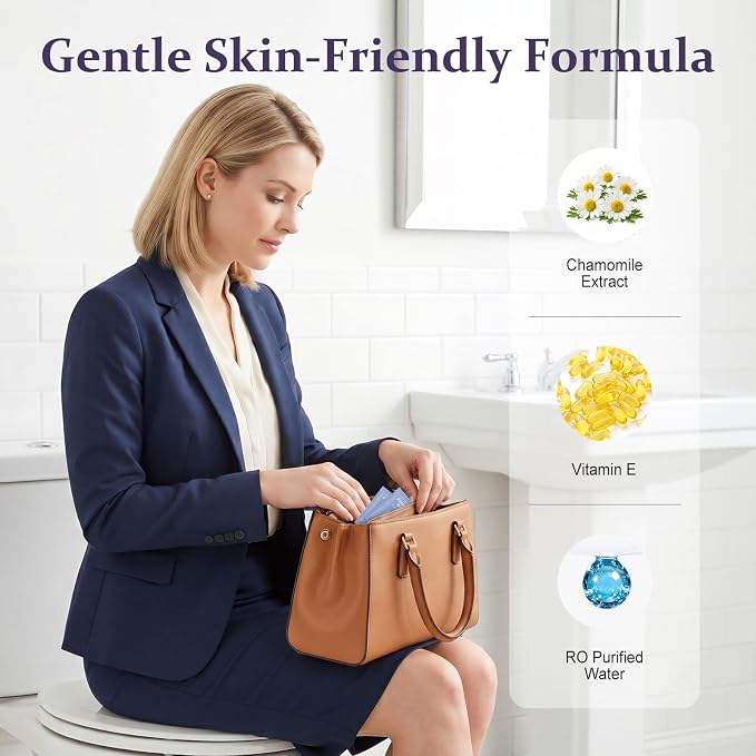 Feminine Wet Wipes Bulk, Individually Wrapped Period Intimate Wipe 200 Pack | Travel Size Personal Hygiene Female Private Parts Cleansing Wipe Butt for Women Girls Daily Travel Bathroom Essential