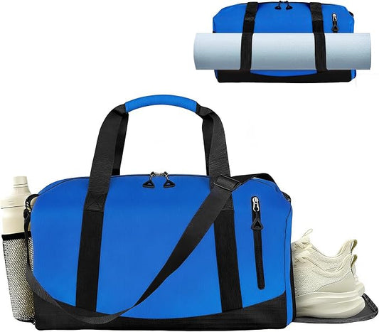 Yoga Mat Bag, Gym Workout Bag with Water Bottle Pocket, Pilates Bag for Women with Wet & Dry Pocket, Yoga Bags and Carriers Fits All Your Stuff, Yoga Tote Bag for Sports Travel Office
