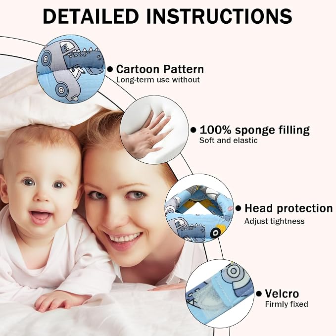 Baby Head Protector Baby Helmet for Crawling Walking, No Bumps Safety Head Adjustable Protective Cap for Walking, Playing (Style 3)