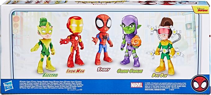 Spidey and his Amazing Friends Hasbro Marvel, Friends & Foes Pack, 5 Action Figures, 4-Inch, Preschool Super Hero Toys for Kids Ages 3 and Up (Amazon Exclusive)