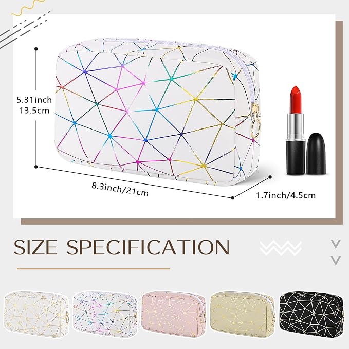 Likesing Period Bag Pouch, Leather Sanitary Napkin Storage Bag for Girls Womens, Portable Sanitary Napkin Period Pad Pouch Bag for Purse, Small Make Up Bags(Colorful White)