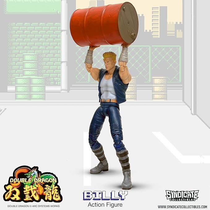 Toynk Double Dragon Billy Lee 7-Inch Deluxe Articulated Action Figure with Accessories