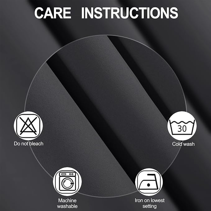 LEMOMO Blackout Curtains 66 x 95 inch/Dark Grey Curtains Set of 2 Panels/Thermal Insulated Room Darkening Bedroom Curtains