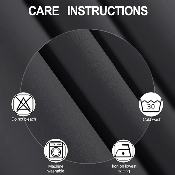 LEMOMO Dark Grey Thermal Blackout Curtains/52 x 95 Inch/Set of 2 Panels Room Darkening Curtains for Bedroom