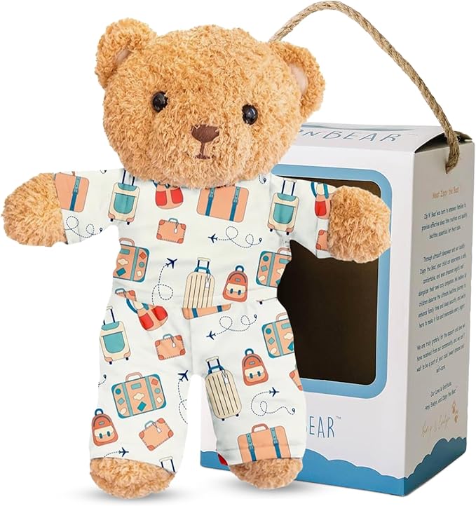 Zip N' Bear Soft Plush Teddy Bear Stuffed Animal with Carry On Cubs Pajamas - Zippy The Bear Cute Cuddly Plush Toy, Perfect Sensory Teddy for Kids, Toddlers - Adorable Gift & Bedtime Companion